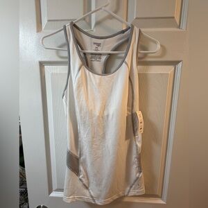 Danskin Women's Sleek White and Gray Tank Top